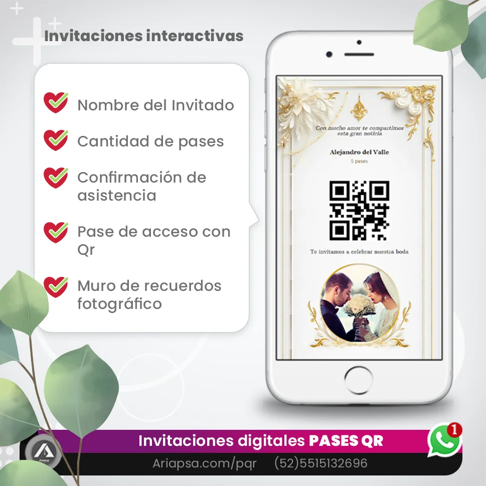 Instagram invitaciones digitales Pases Qr Ariapsa 2 boda