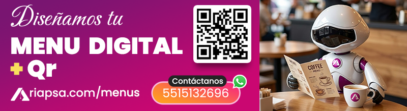 Ads diseno menu digital mas qr en mexico ariapsa