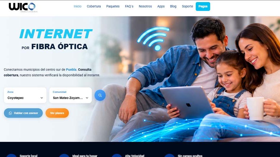 prensa Internet de fibra optica en el sur de Puebla WICO MX 02